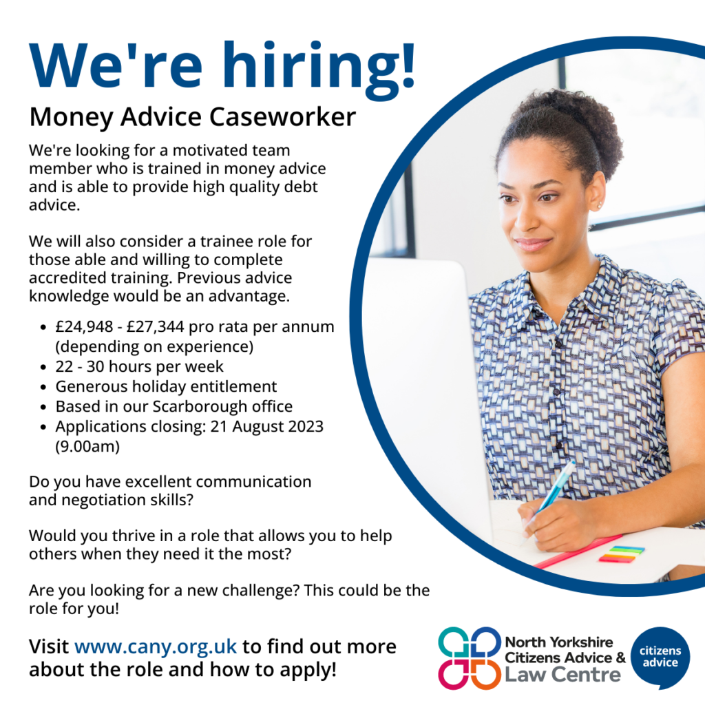 Jobs North Yorkshire Citizens Advice and Law Centre