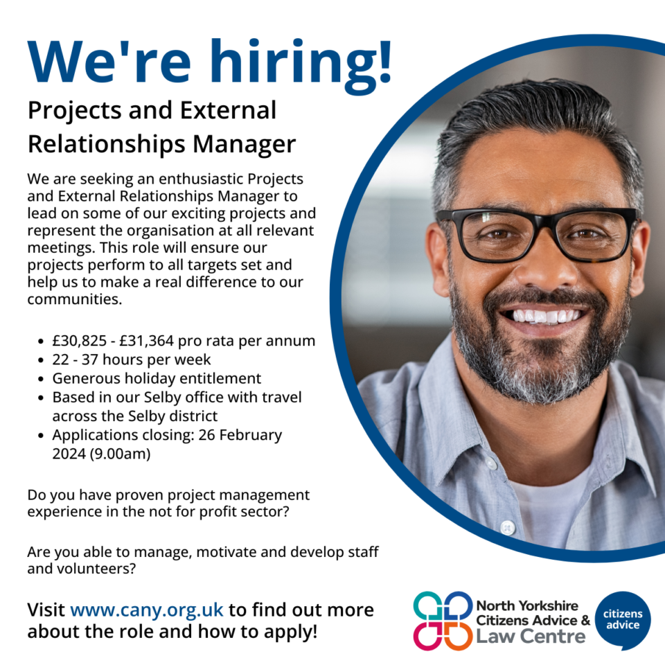 Jobs North Yorkshire Citizens Advice and Law Centre